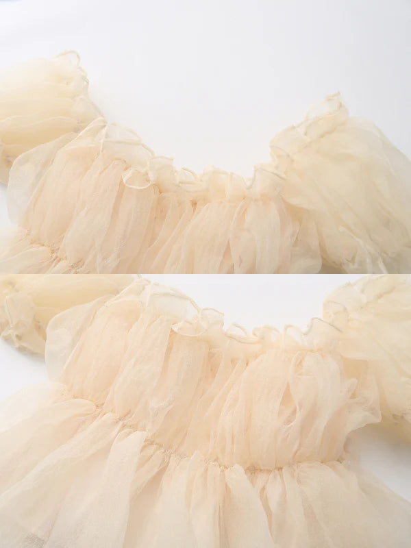 Whipped Cream Ruffle Sheer Top