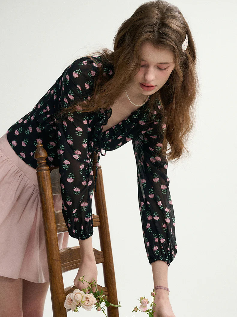 Midnight Rose Vintage Blouse