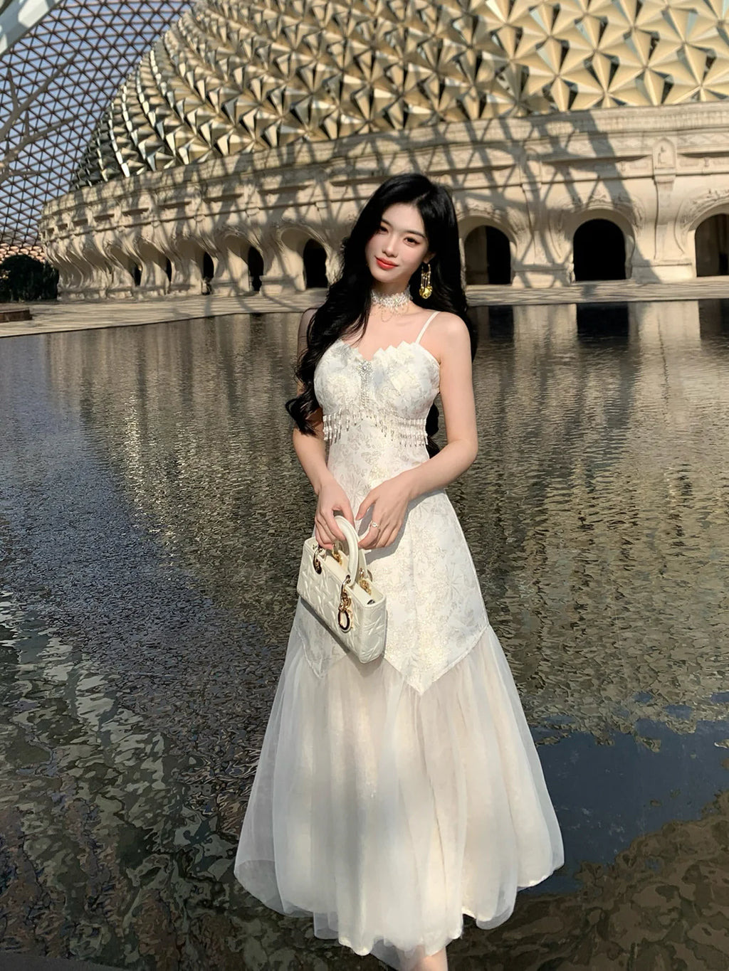 Ethereal Gold Jacquard Fairy Gown