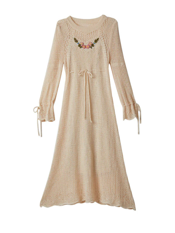 Floral Embroidered Cottagecore Dress