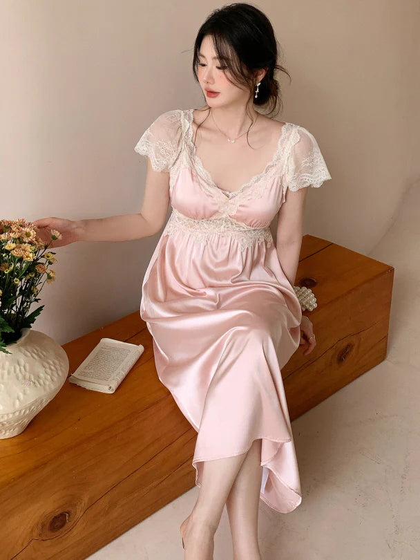 Vintage Light Pink Lace Nightgown