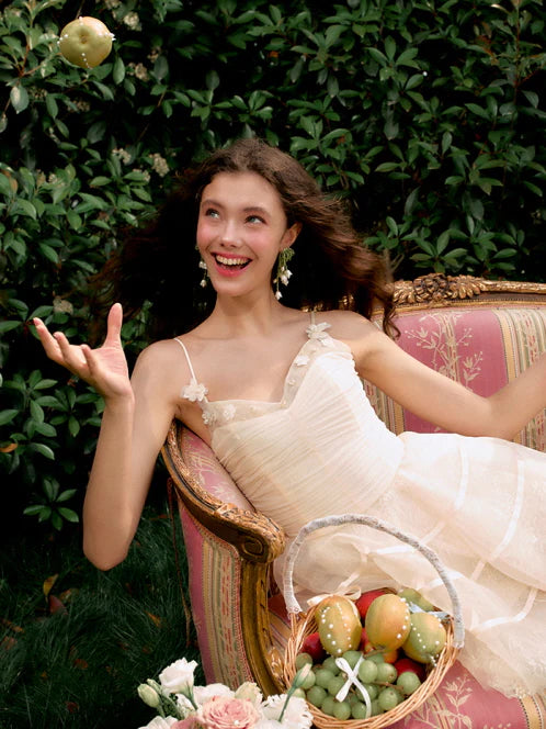 Ivory Blossom Tiered Lace Dress