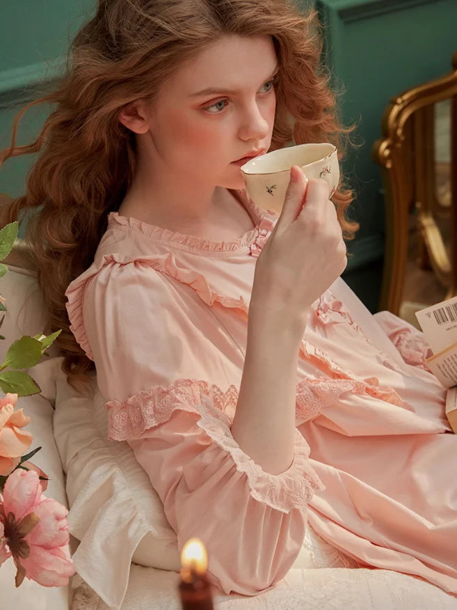 Delicate Lace Ruffle Pajama Set