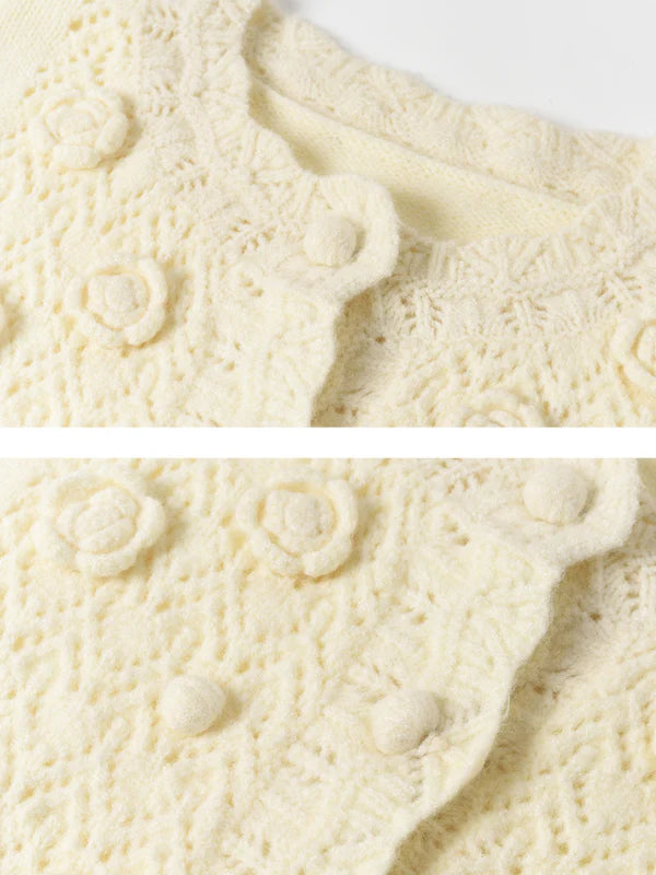 Rosette Bloom Knit Cardigan