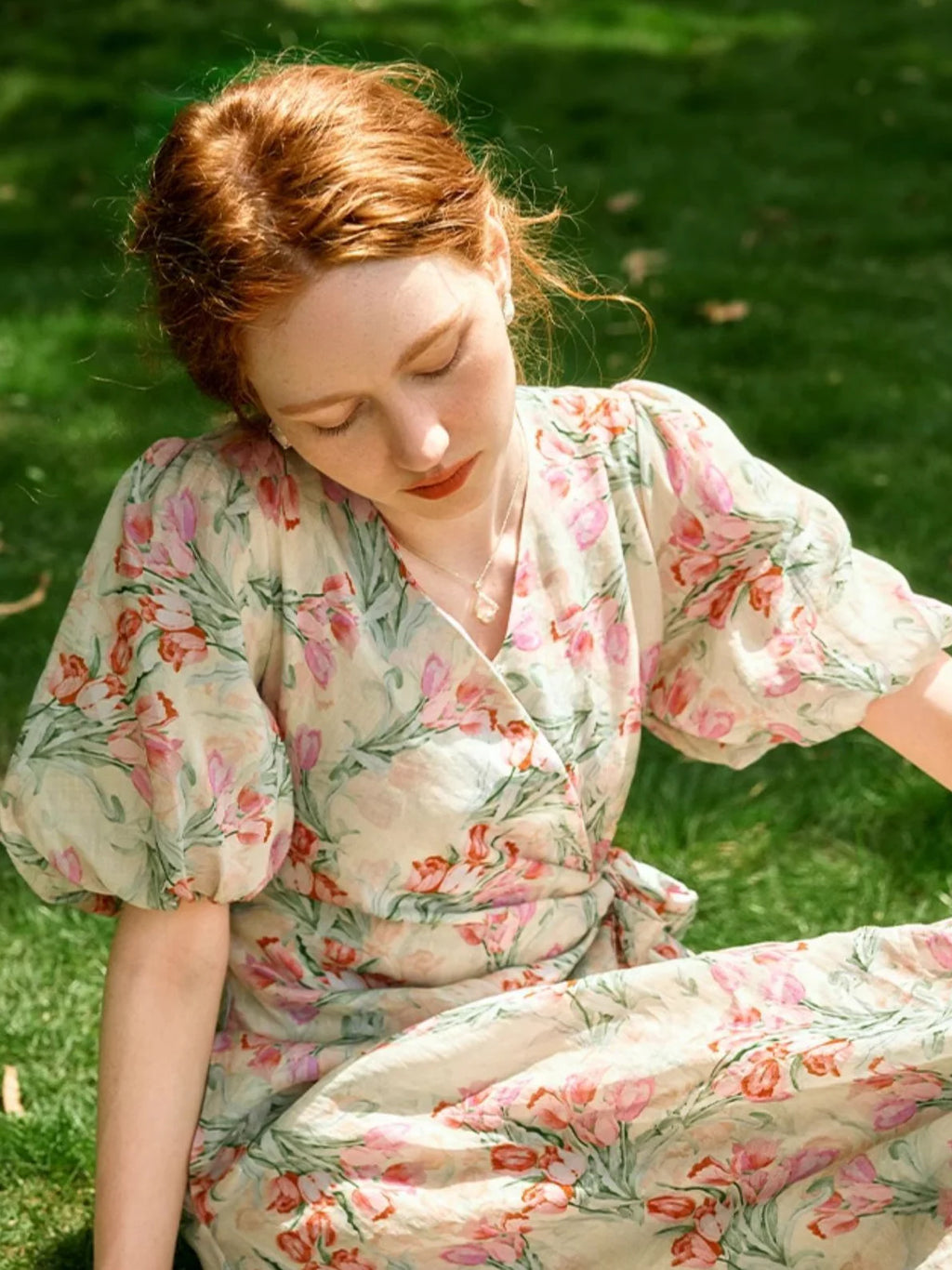 Ethereal Floral Wrap Dress