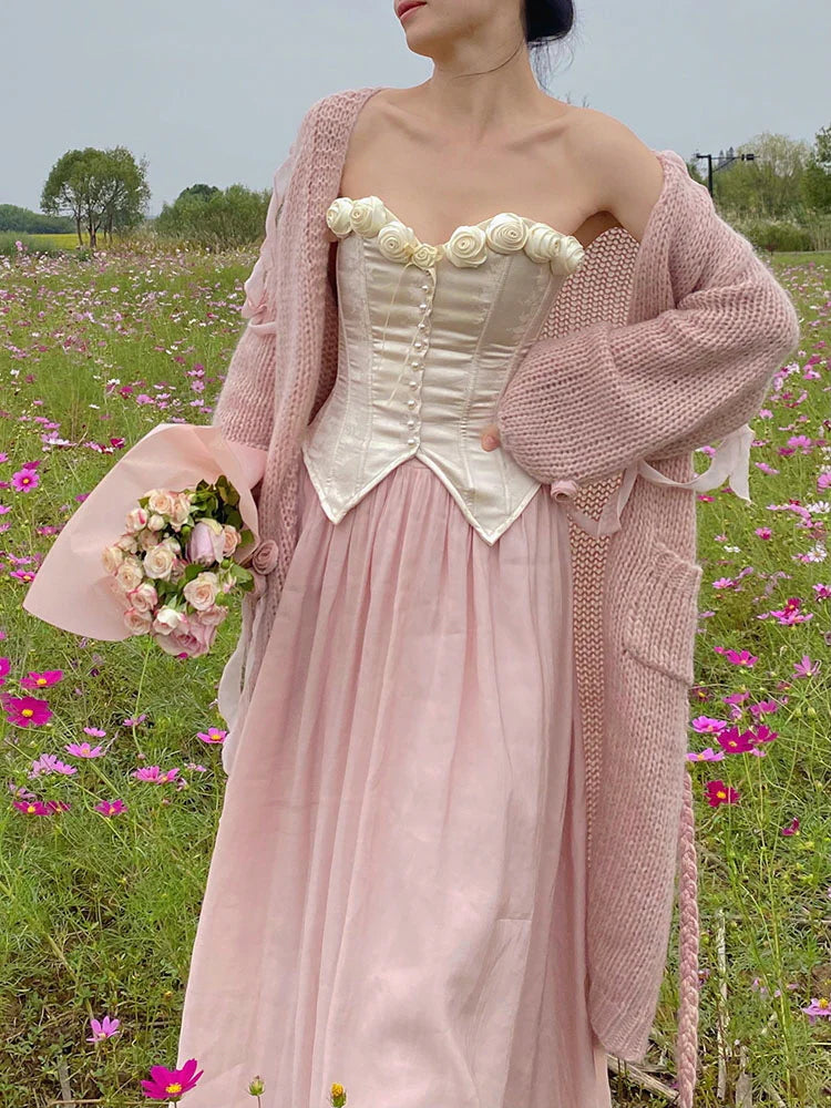 Whimsical Rose Mohair Blend Cardigan