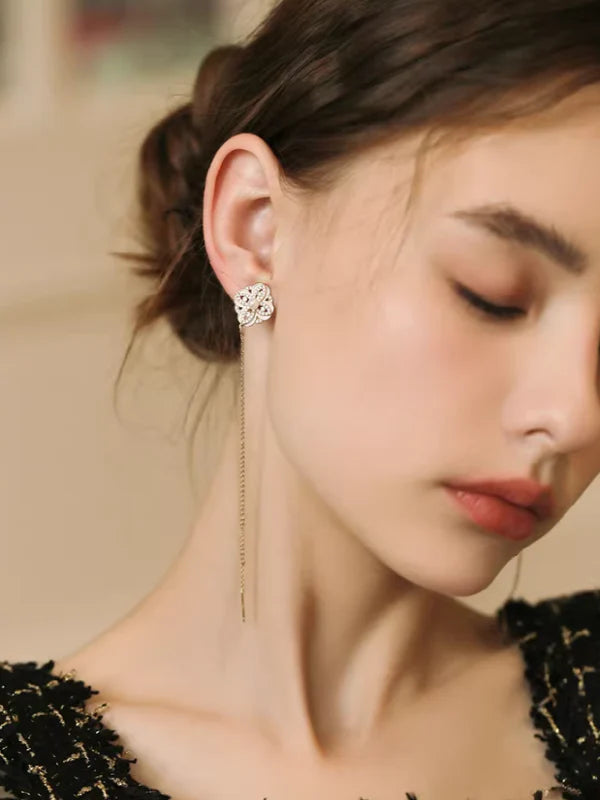 Gray Drop Pearl Surgical Earrings