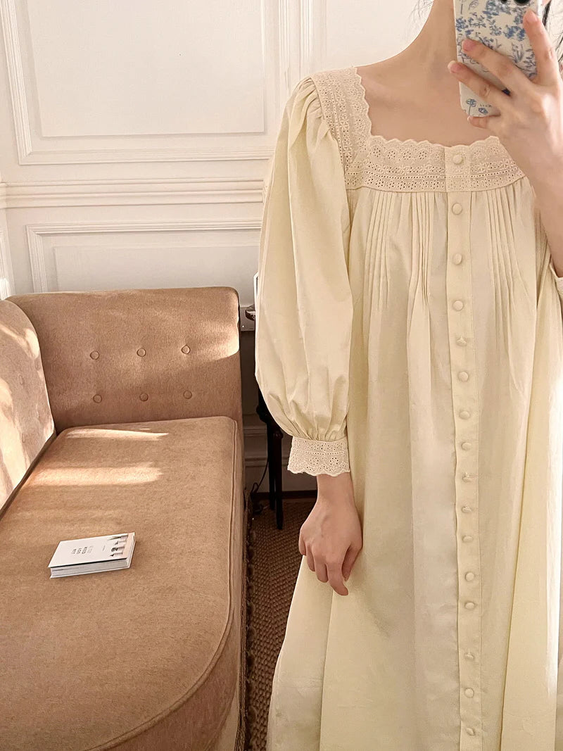 Vintage Charm Cotton Nightgown