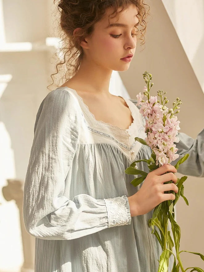 Vintage Light Blue Lace Nightgown