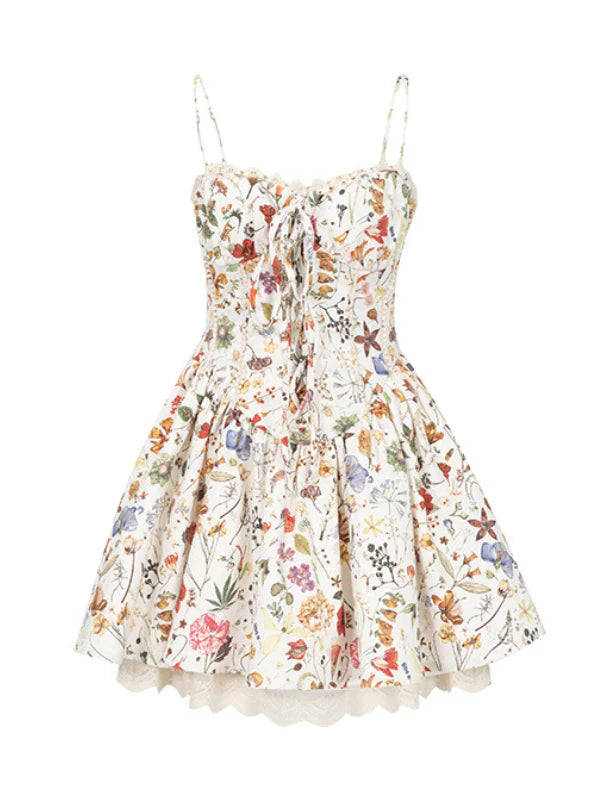 Whimsical Vintage Botanical Corset Dress