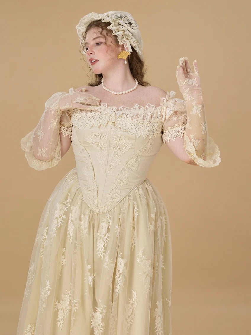 Royal Ivory Lace Ball Gown