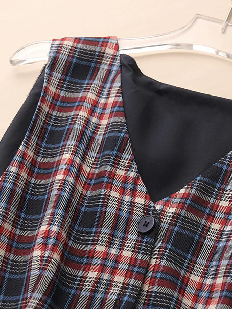 Plaid Dreams Sleeveless Pinafore Dress