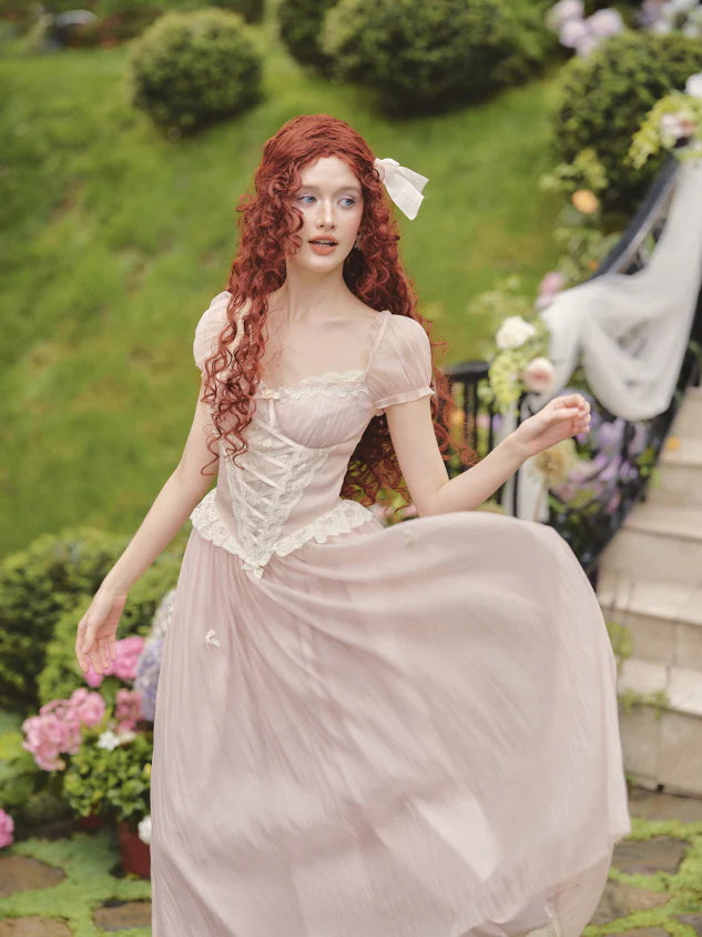 Blush Corset Lace Princess Dress