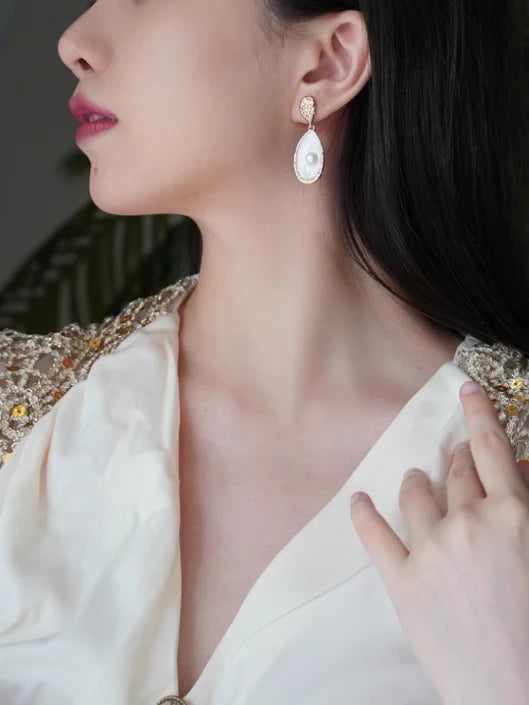 Elegant Teardrop Pearl Earrings