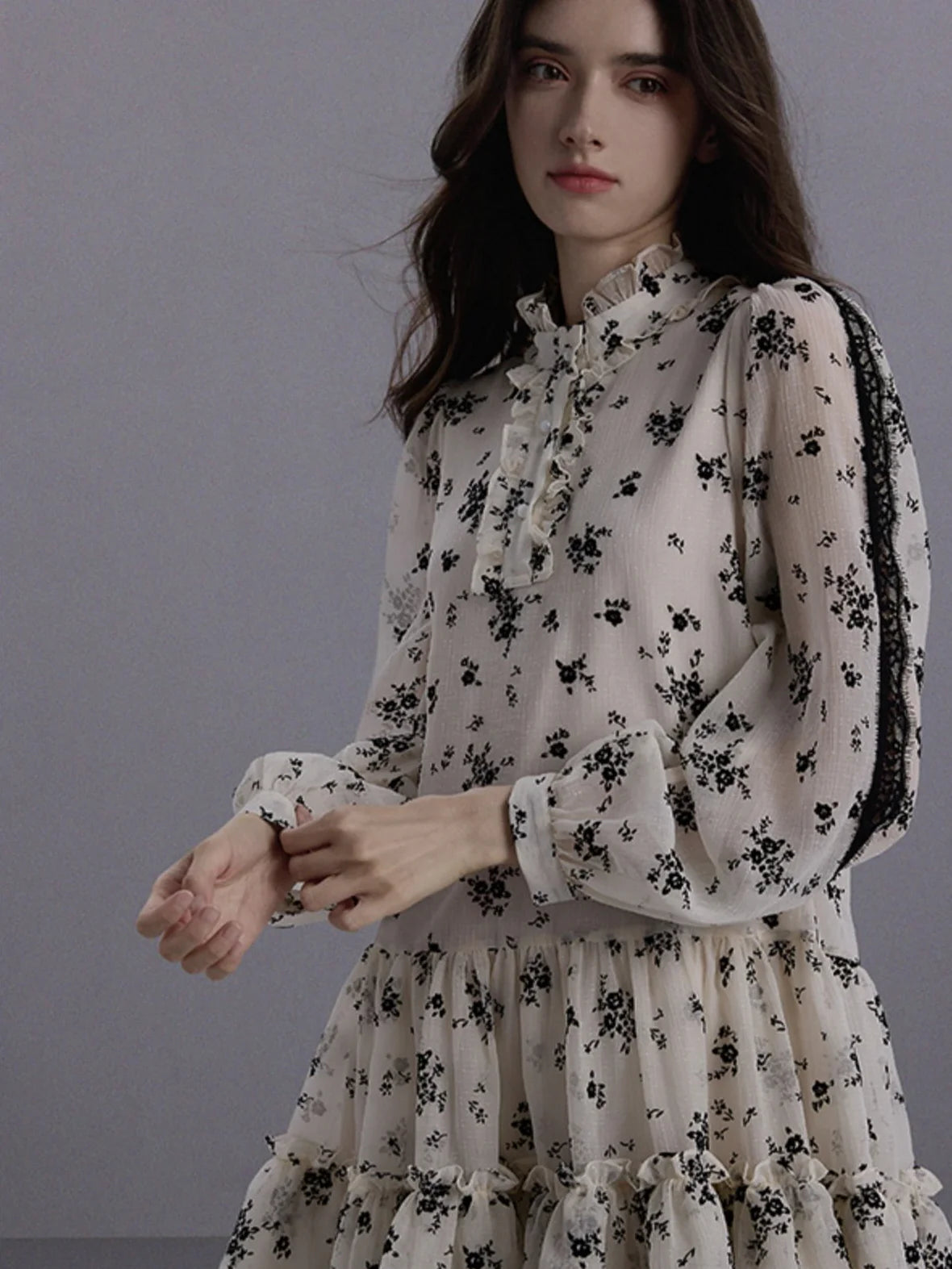 Vintage Floral Charm Layered Dress