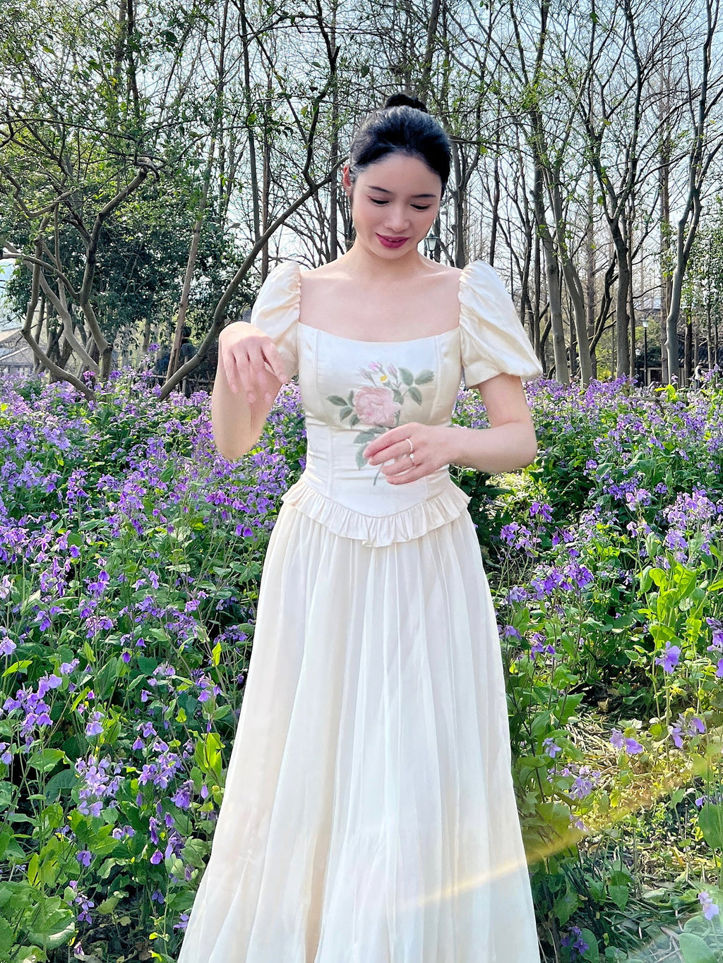 Romantic Rose Embroidered Corset Top