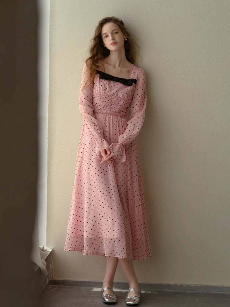 Sweetheart Dot Bow Dress