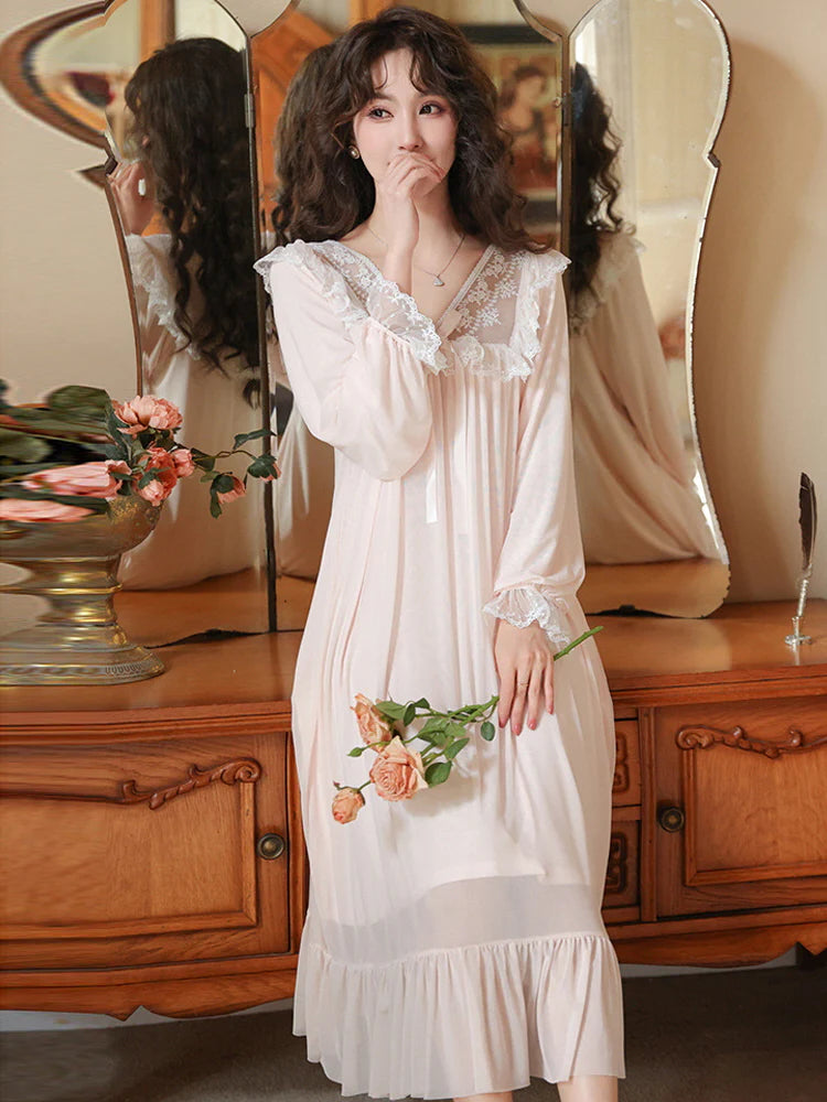 Moonlit Vintage Lace Nightgown