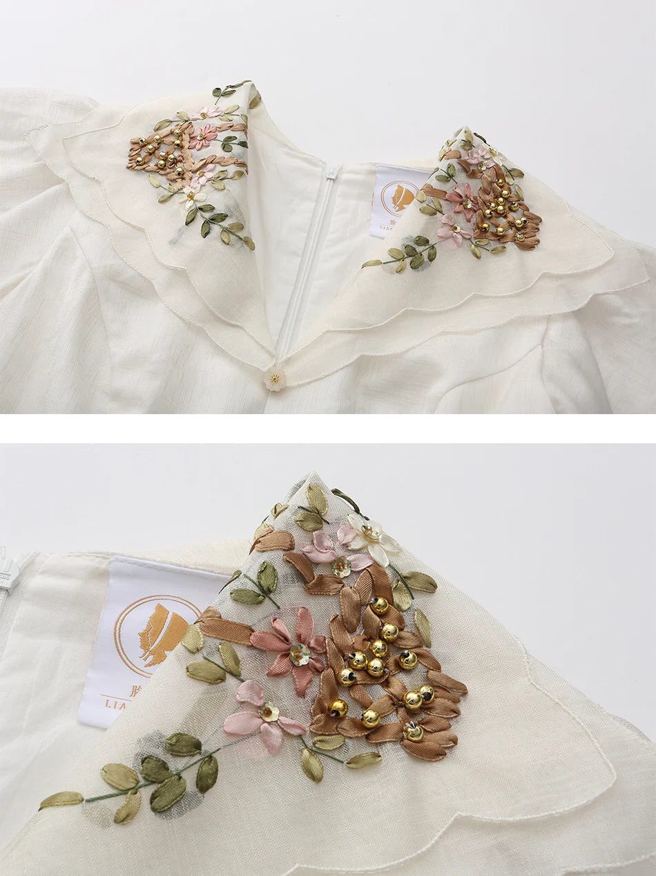 Elizabeth's Retro White Elegance Dress