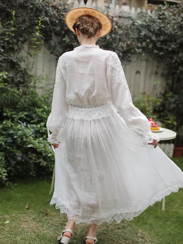 Enchanted Garden White Lace Blouse