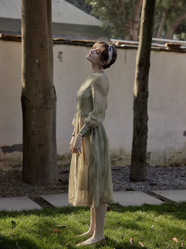 Vintage Moss Elegance Dress