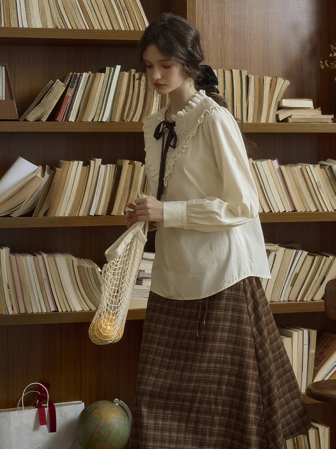 Lace Ribbon Victorian Blouse