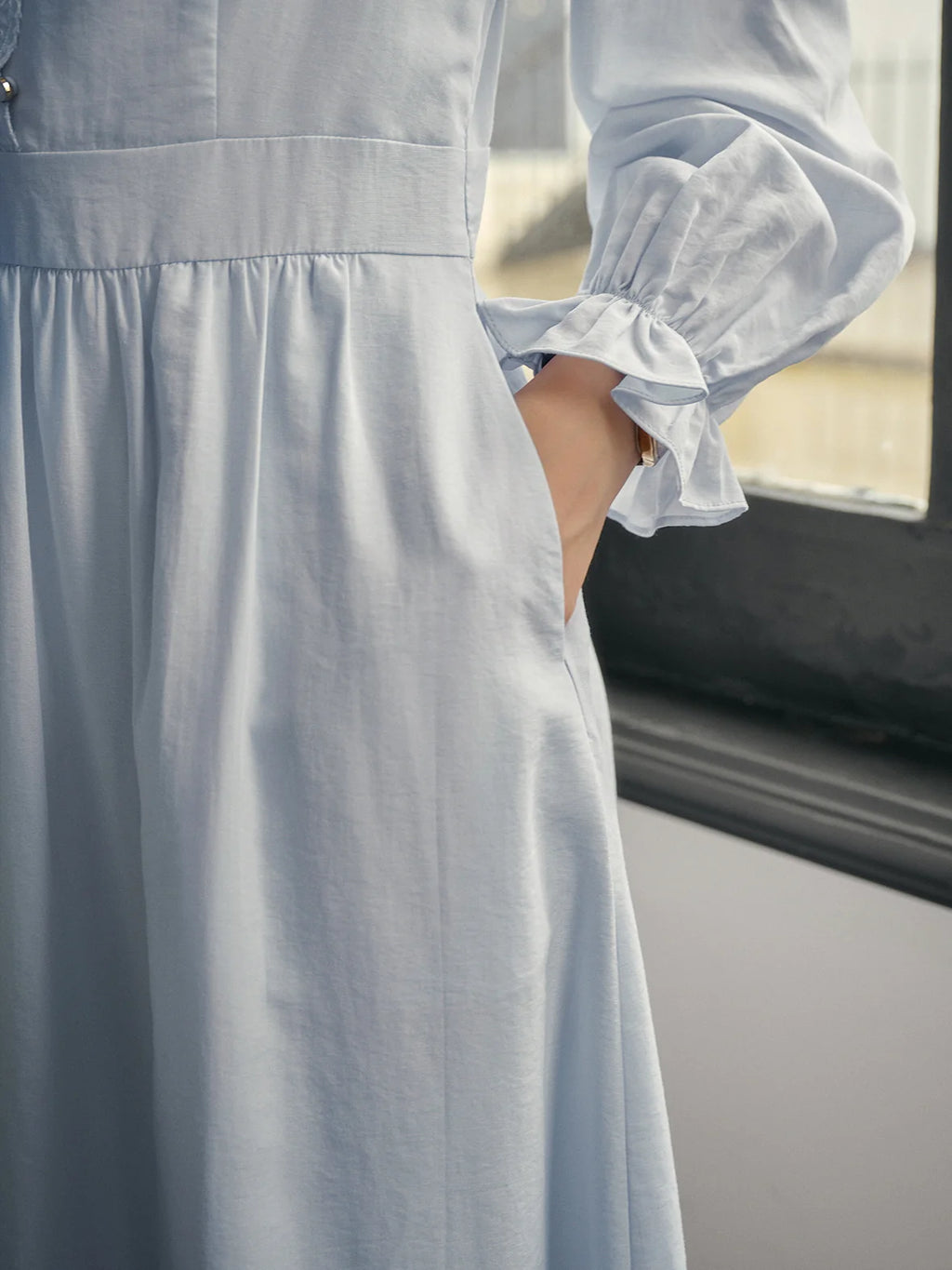 Ethereal Light Blue Embroidered Dress