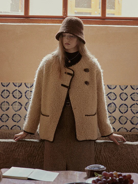 Cozy Bouclé Wool Toggle Jacket