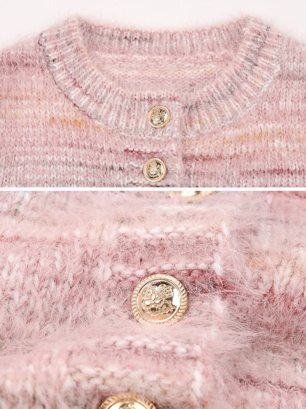 Cozy Dreamy Pink Knit Cardigan