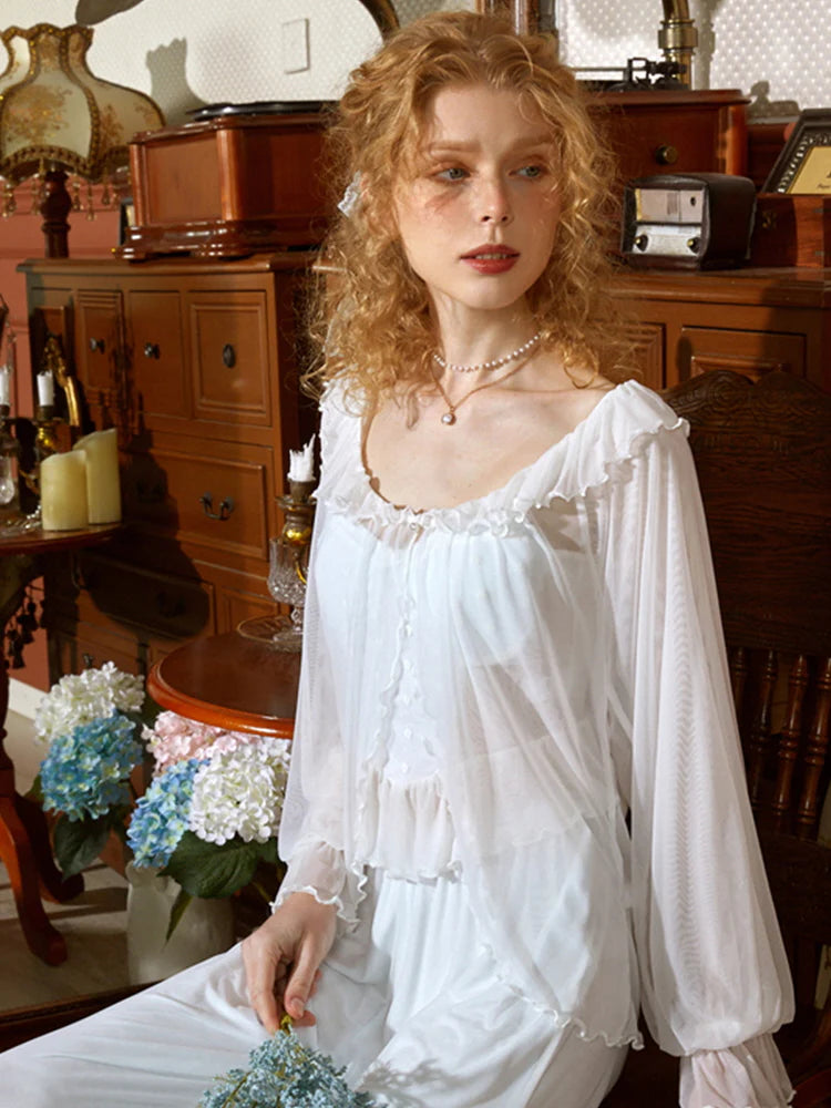 Dreamy Lace-Trim Fairy Pajamas Set