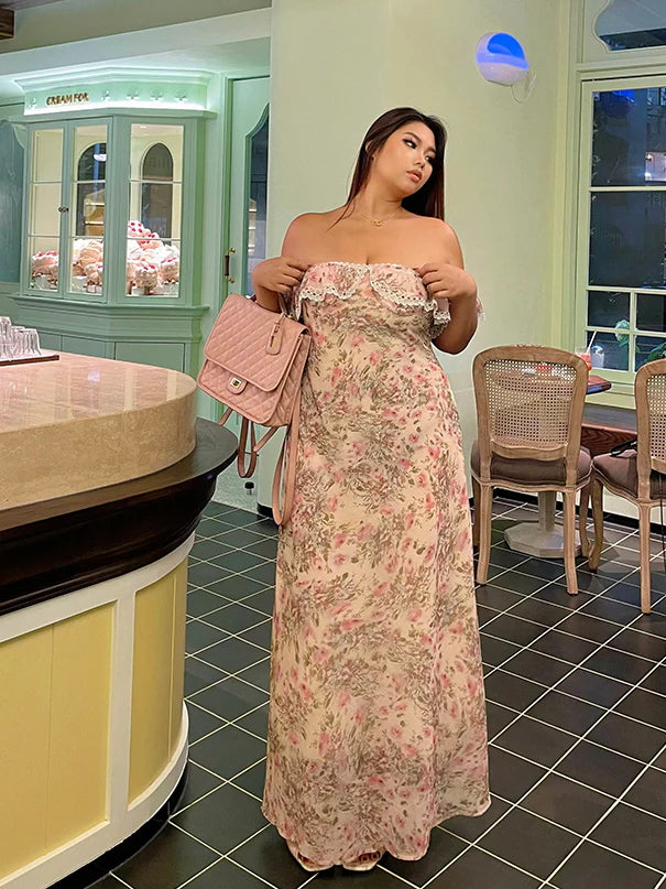 Blush Garden Lace Off-Shoulder Dress