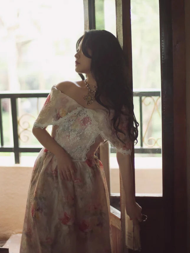 Victorian Floral Lace Elegance Dress