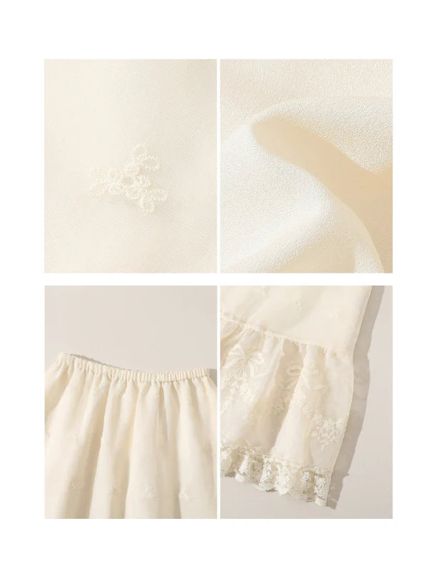 Buttercream Lace Corset Top & Skirt