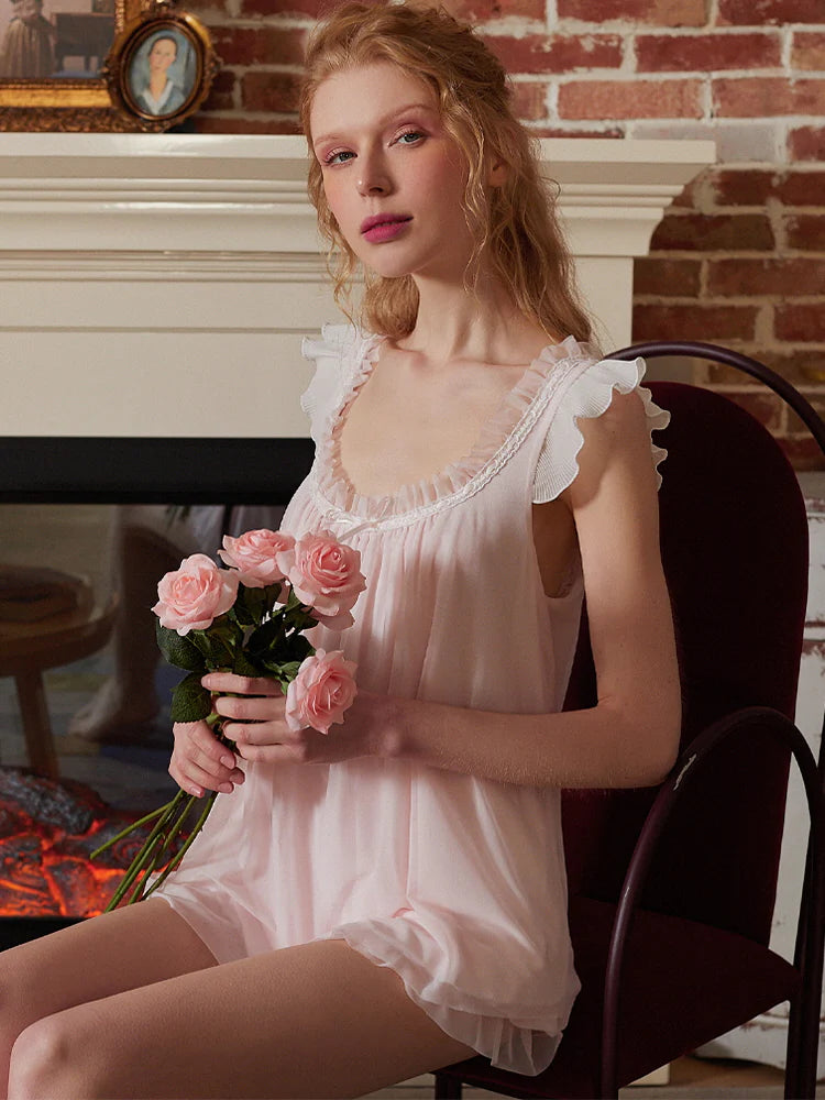 Dreamy Ruffle Sleeveless Pajama Set