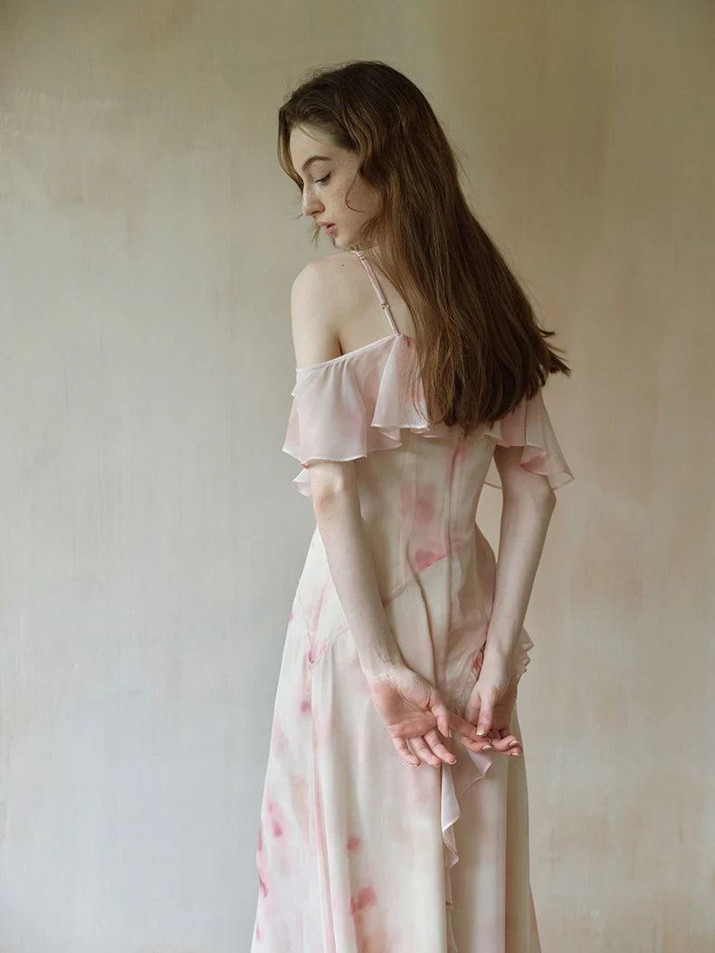 Watercolor Ruffle Fairy Slip Dress