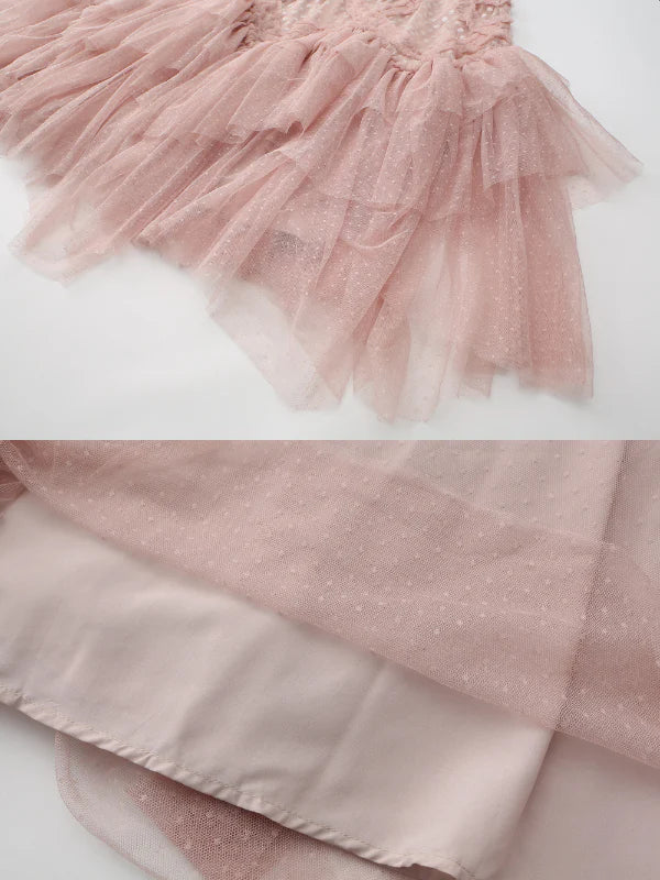 Blush Heart Ruffle Tulle Dress