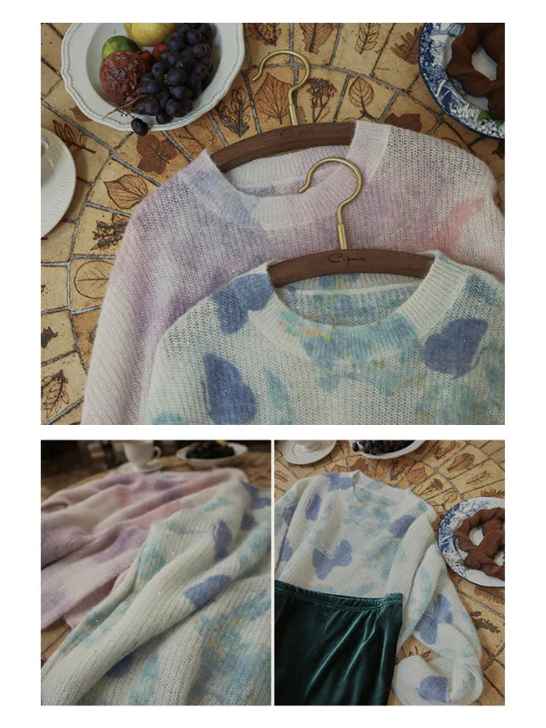 Soft Pastel Butterfly Knit Sweater