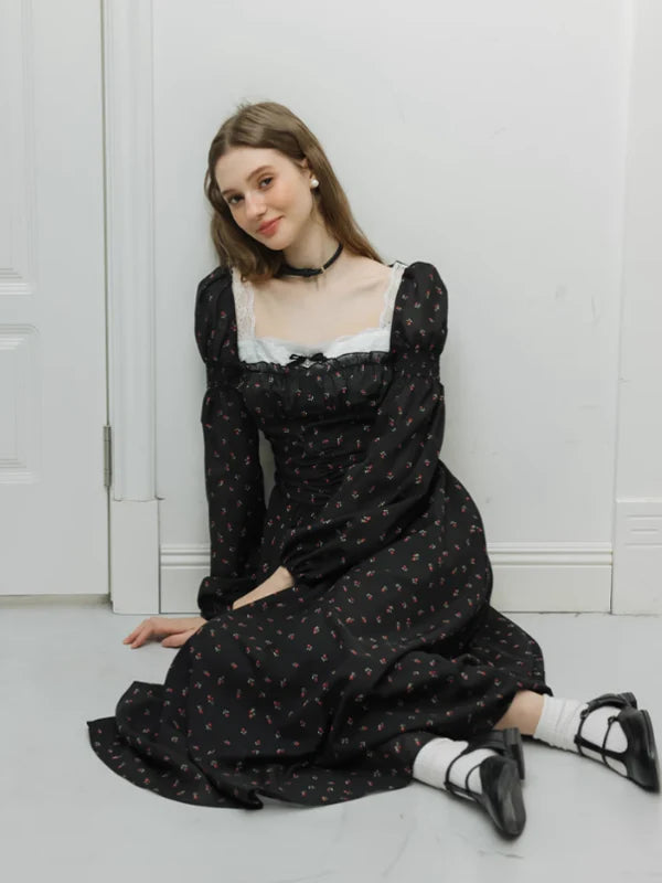 Enchanted Rose Black Dress