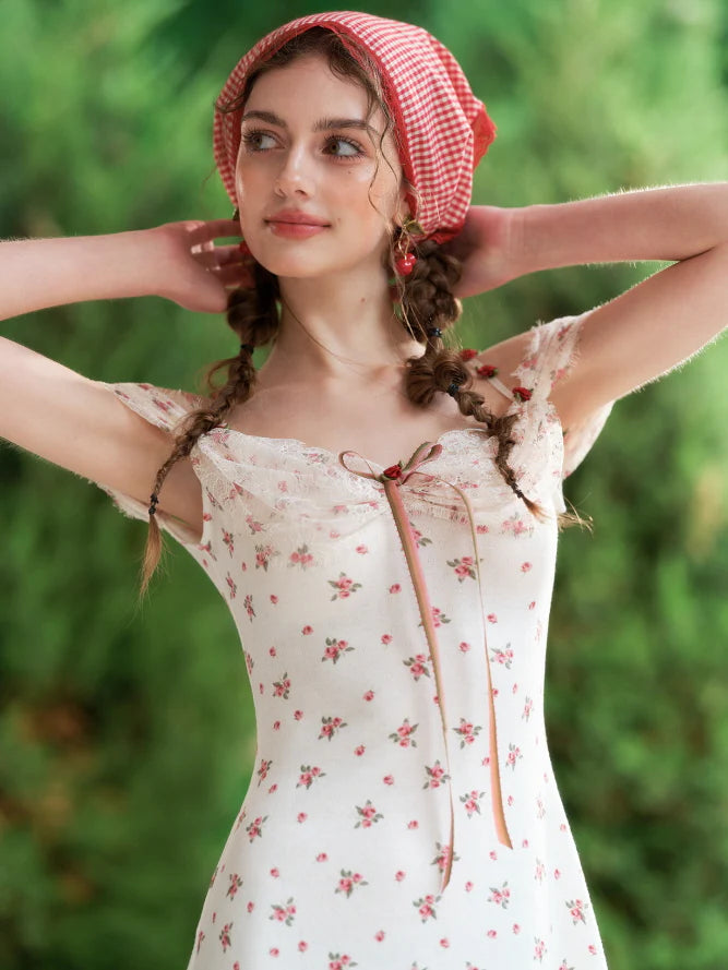 Rosebud Lace Garden Mini Dress