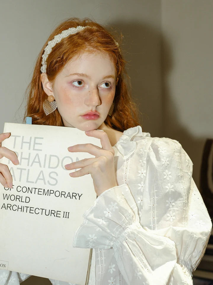 Vintage Daisy Embroidered Cotton Blouse