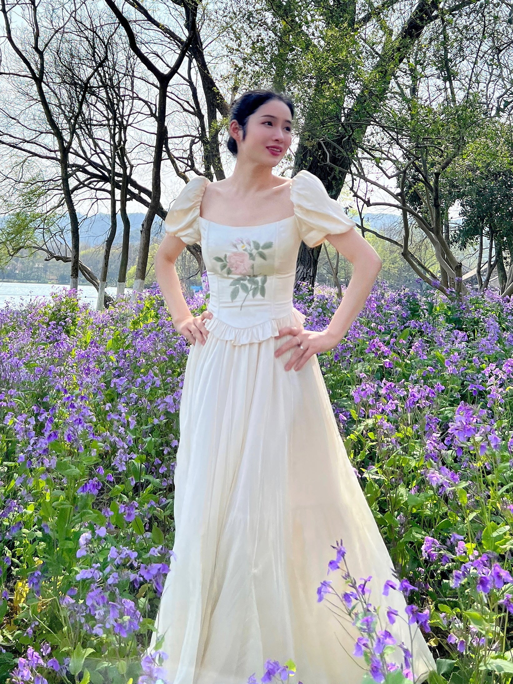 Romantic Rose Embroidered Corset Top