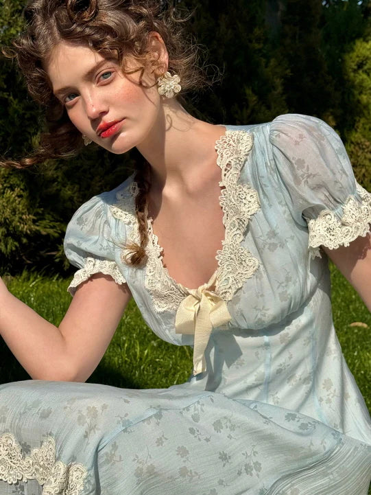 Romantic Blue Garden Bloom Dress