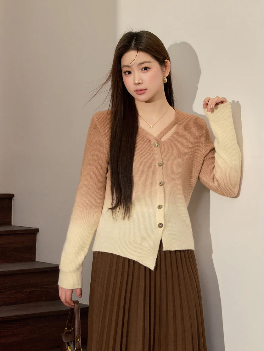 Fairycore Gradient Brown Cardigan