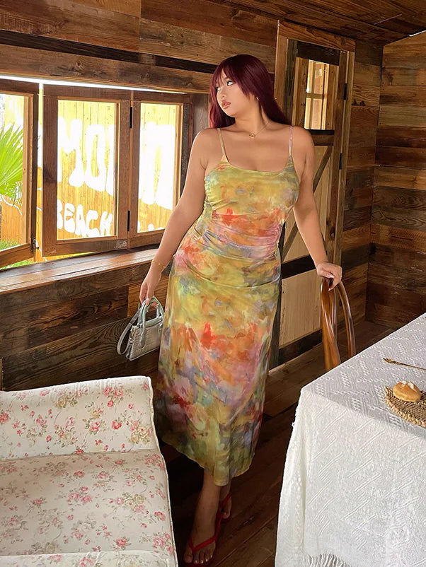 Watercolor Meadow Mesh Dress