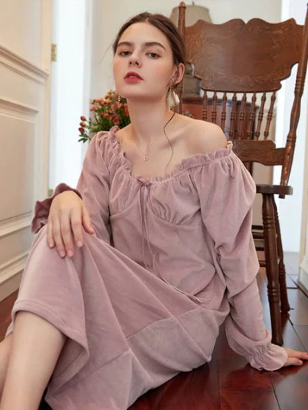 Velvet Lavender Elegance Nightgown