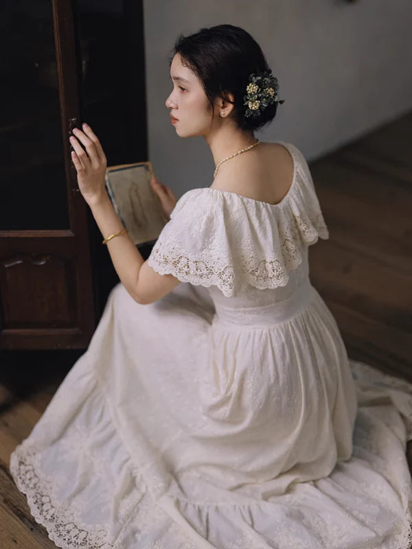 Ivory Whisper Embroidered Dress