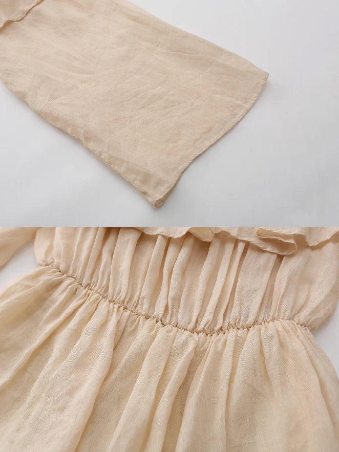 Sunlit Ruffle Linen Dress