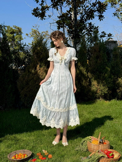 Romantic Blue Garden Bloom Dress