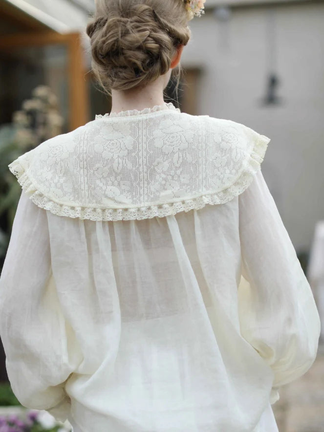 Wild Garden Embroidered Ramie Blouse