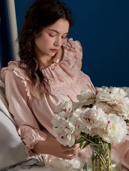 Blush Dreams Vintage Lace Pajama Set